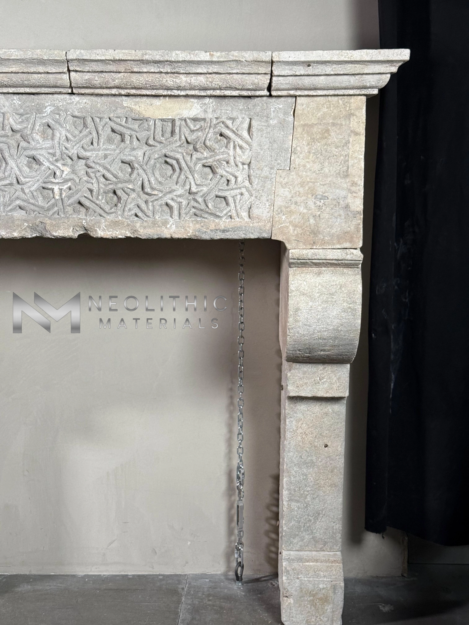 Reclaimed Limestone Fireplace - Image 6